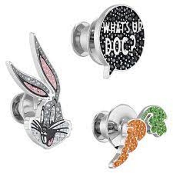 Swarovski LOONEY TUNES BUGS BUNNY TIE PIN SET - Picture 3 of 7